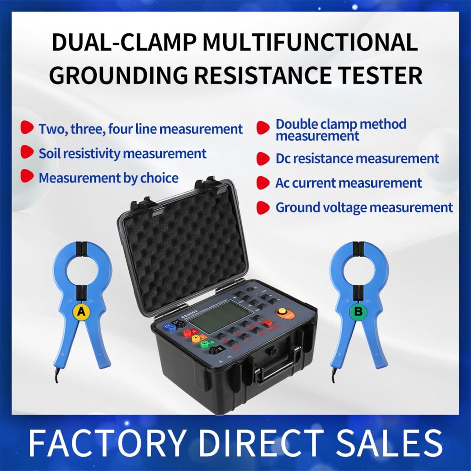 Digital ground resistance meter accurately measures USB connectivity for a wide range of industrial and construction applications