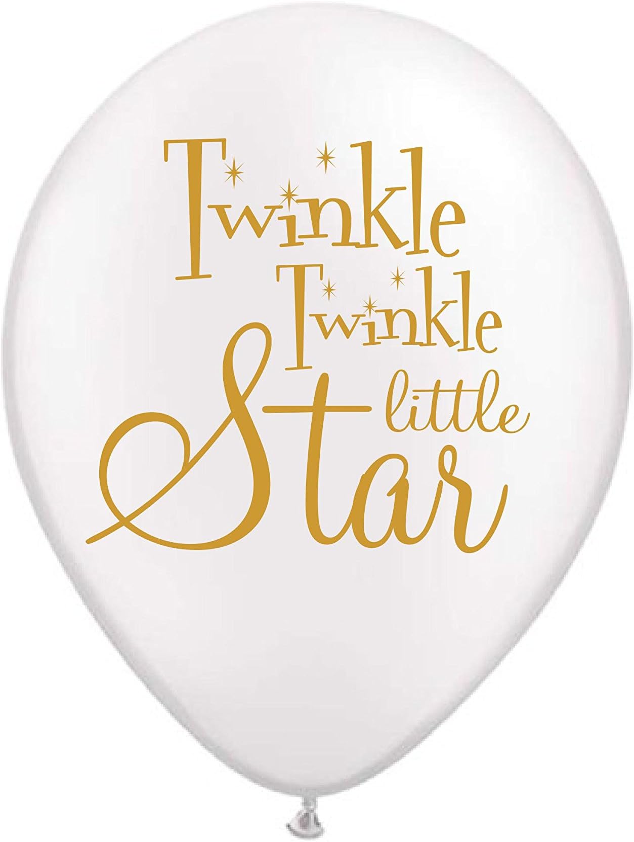 Twinkle Twinkle Little Star Balloons White Set of 3 Twinkle Twinkle Little Star Baby Shower Decorations - Gender Reveal Balloons- Baby Shower Balloons