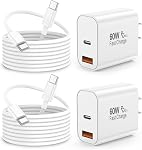 IPhone 17 Pro Max Chargeur charge rapide, 40W Double Port Super Chargeur rapide avec 60W Max, USB C Bloc chargeur avec 6FT Longue USB C Câble pour iPhone 17/17 Pro Max/16 Pro Max/15 Pro Max, iPad Pro/Air