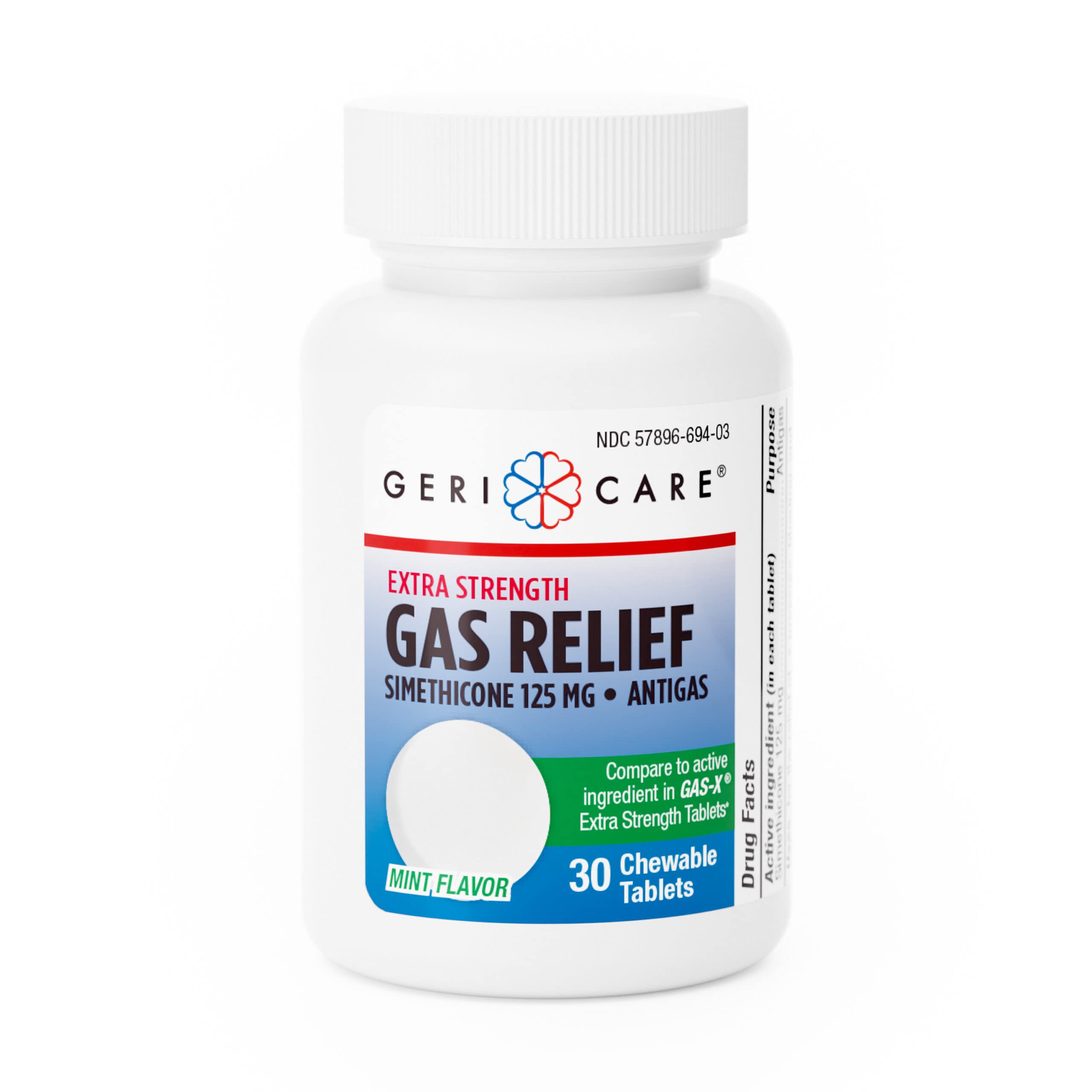 GeriCare Simethicone Chewable Gas-Relief Tablets 80mg | Fast Relief for Gas, Bloating and Discomfort | Mint-Flavored Anti-Gas Chewables | Oral Adult Gas Pain Relief | Anti-Flatulence Aid (100 Tablets) — Amazon image 10