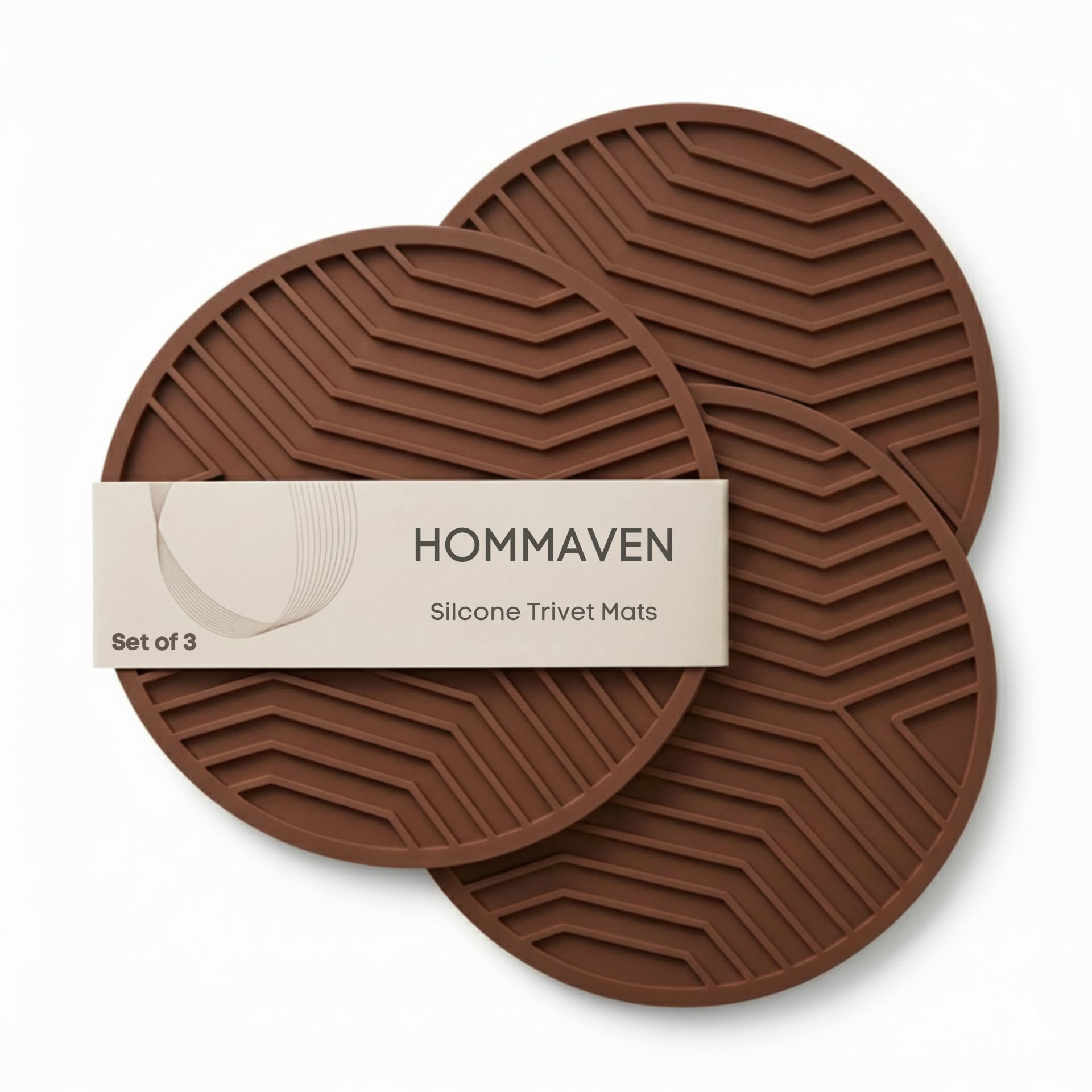 Silicone Trivet Mats, Set of 3, Heat and Slip Resistant, Multipurpose Non-Slip Hot Pads for Kitchen Potholders, Jar Opener, Spoon Holder, Food Grade BPA Free, 6.5mm Extra Thick, (Brown)-image-37
