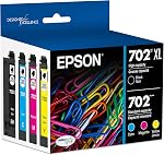 EPSON 702 DURABrite Ultra Ink High Capacity Black Cartridge (T702XL120-S) Works with Workforce Pro WF-3720, 3730, 3733