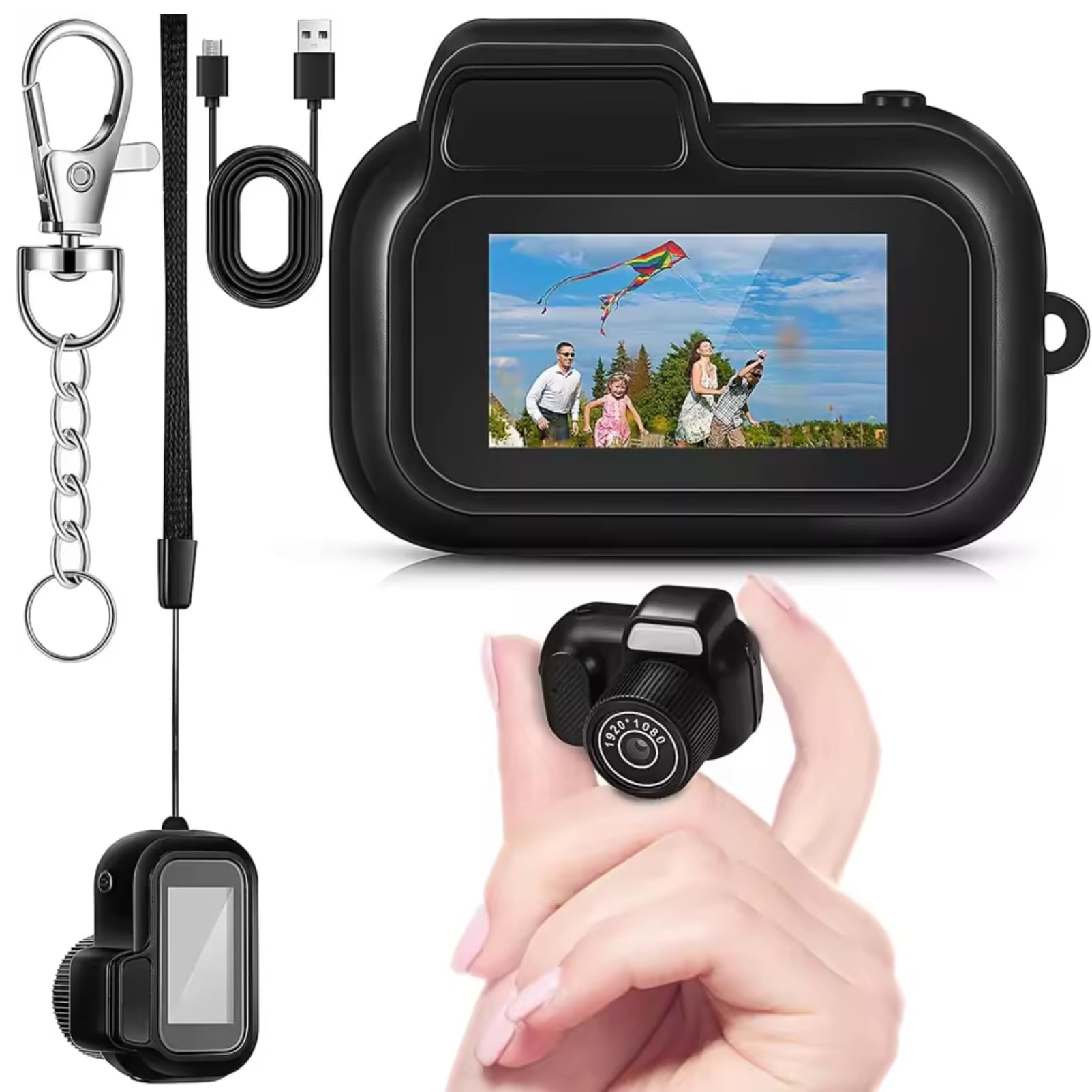 Mini Aparat Cyfrowy dla Dzieci, Kamera Wideo FHD 1080P 30fps z Ekranem 0,96 Cala, Mały Aparat z możliwością ładowania dla Studentów Nastolatki Dorośli Dziewczęta Chłopcy