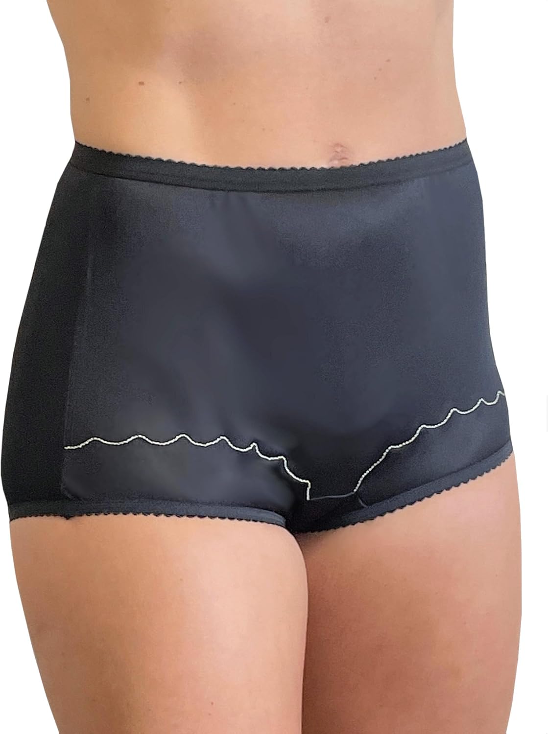 Dixie Belle Women's Underwear Nylon Brief High Waist Scallop Trim 3-Pack 719 - Image 2