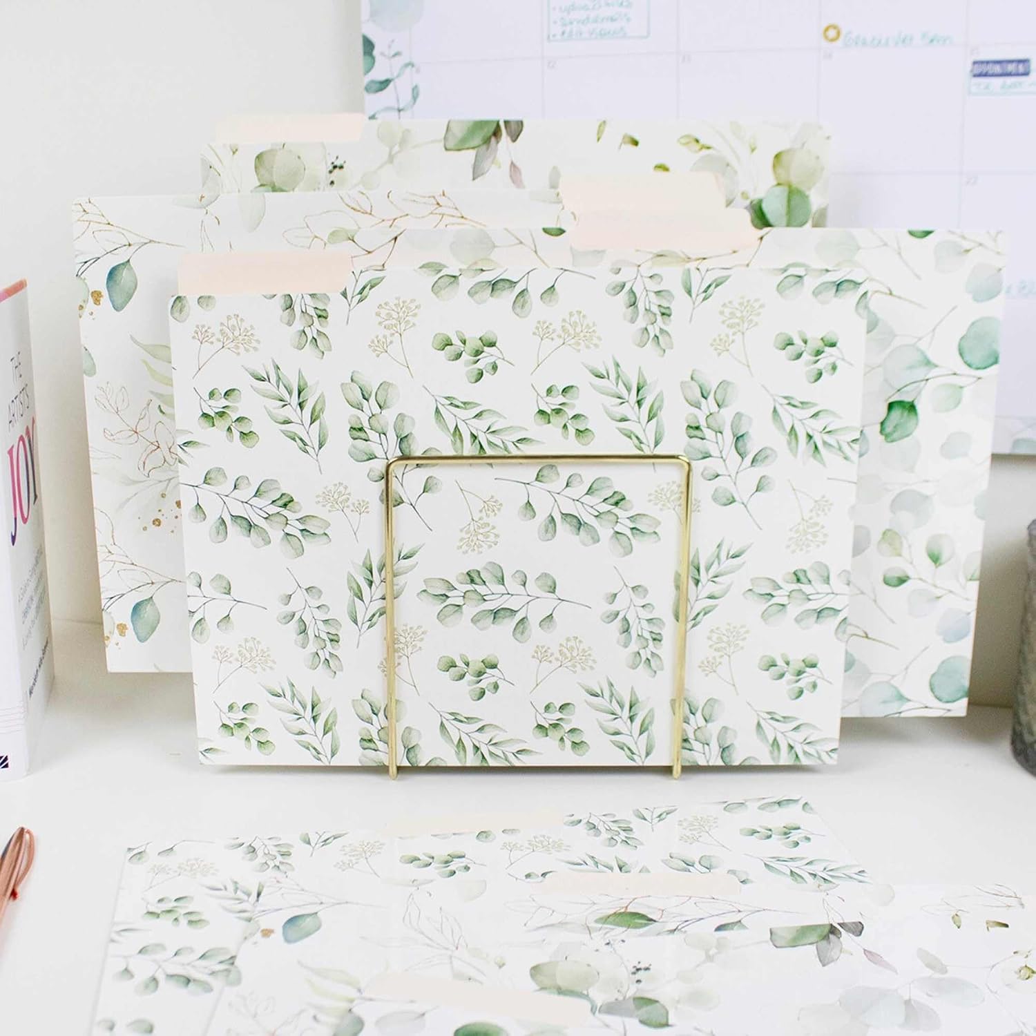 Bloom Daily Planners Decorative File Folders - Set of Twelve Letter Size (8.5” x 11”) Organizers, 1/3 Cut Tabs - Assorted Designs - Eucalyptus, 12-Pack image 5
