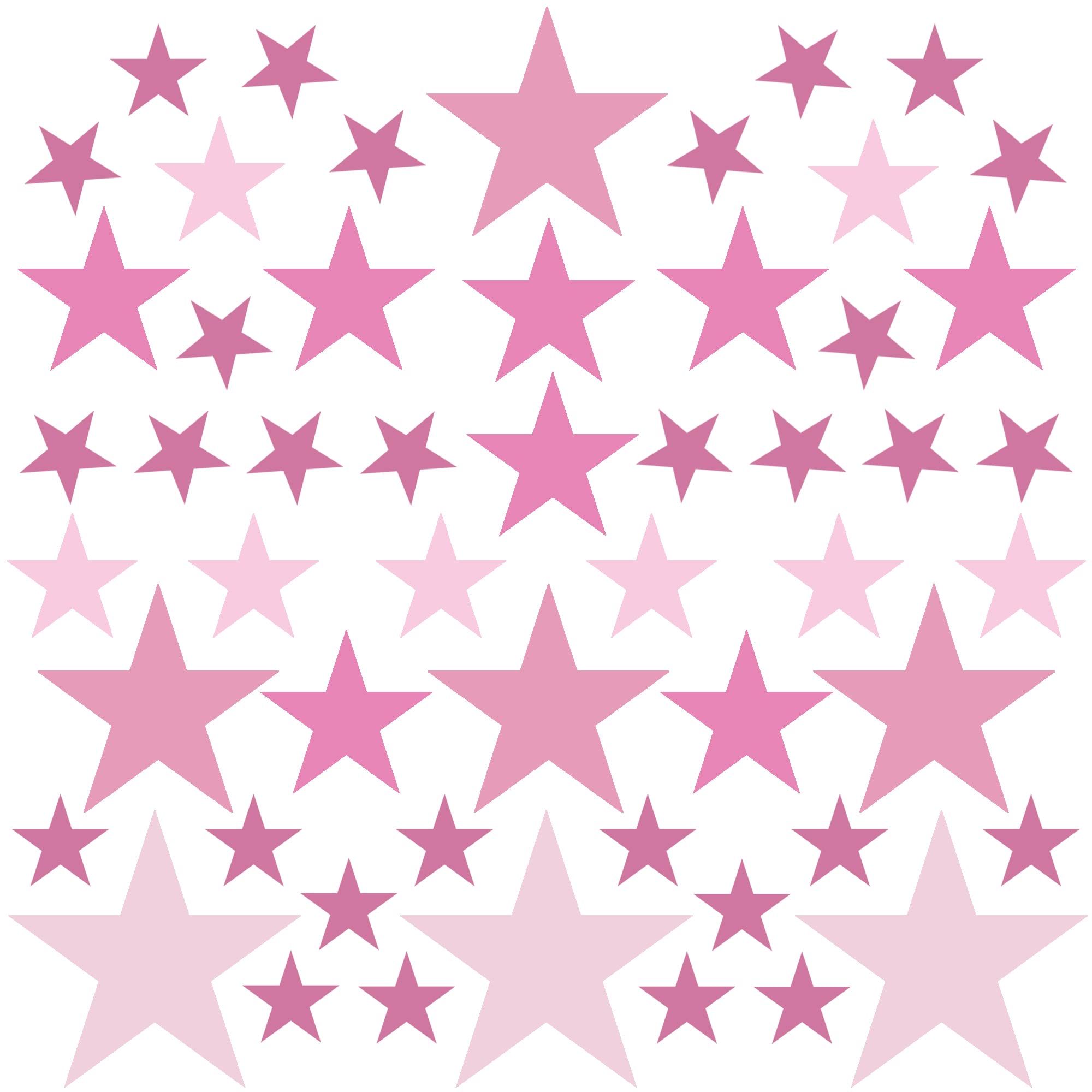 PREMYO 54 Estrellas Pegatinas Pared Infantil - Vinilos Decorativos Habitación Bebé Niños - Fácil de Poner Rosa Pastel