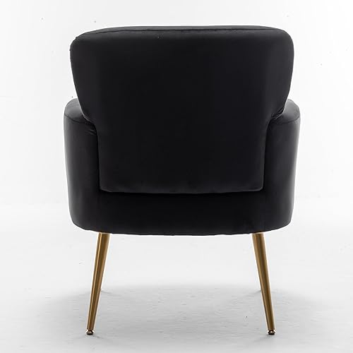 Miniatura 5 de Silla decorativa de terciopelo de moda con patas de metal dorado, sillón tapizado para espacios pequeños a medianos, sala de estar moderna,