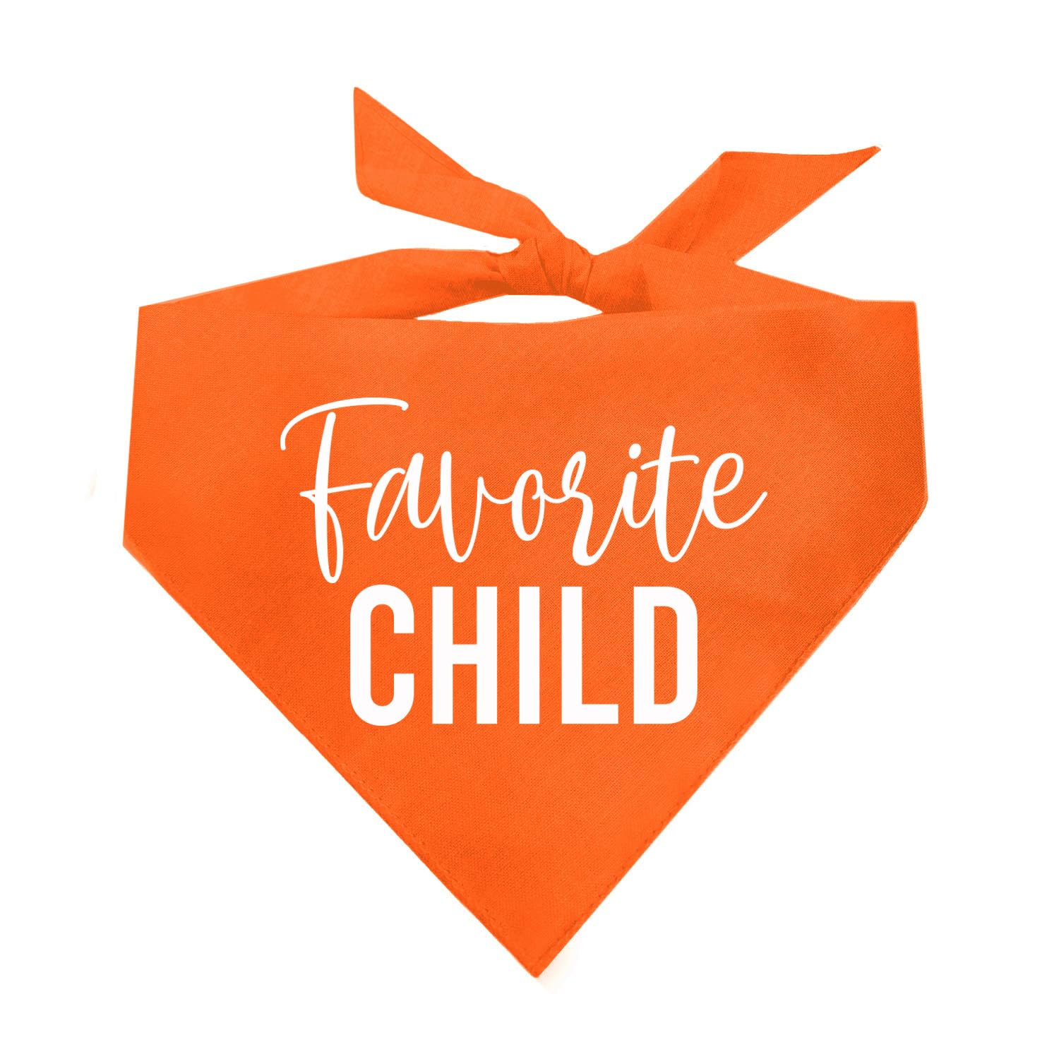 Favorite Child Dog Bandana | 100% Cotton Adjustable Triangle | Made in USA | Spoiled Pet | Funny |Orange, X-Small (496)
