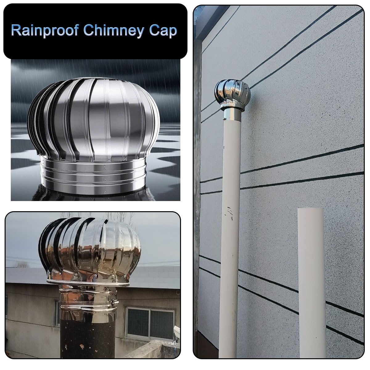 chimenea sombrerete de chimenea con ajustable metal Strips, Cubiertantilluvia de techo para chimenea, horno Ventilación sombrerete de chimenea, escape sombreretes de chimenea, protección de Insects(