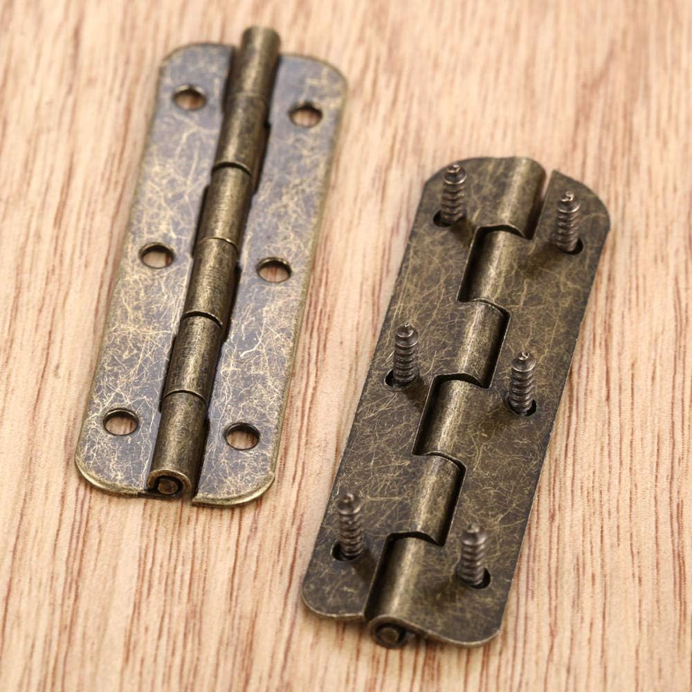Zawiasy do drzwi zawiasy butt 10 szt. Metalowe drzwi do szafki bagaż długi zawias antyczny Vintage odcień brązu 6 otworów wystrój meble sprzęt dekoracyjny