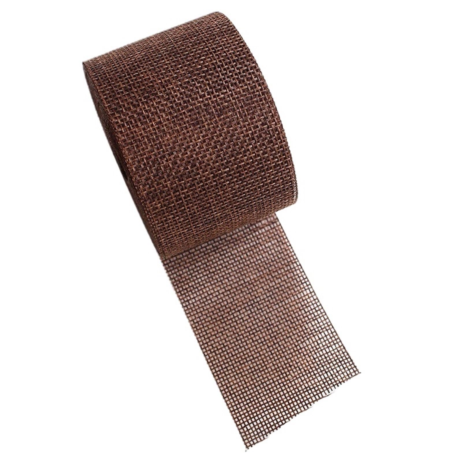 Burlap Fabric Roll 10M/Rolls Burlap Wired Ribbon Roll 5cm Wide Colorful Weave Jute for DIY Craft Wrapping Decor(14 Coffee)