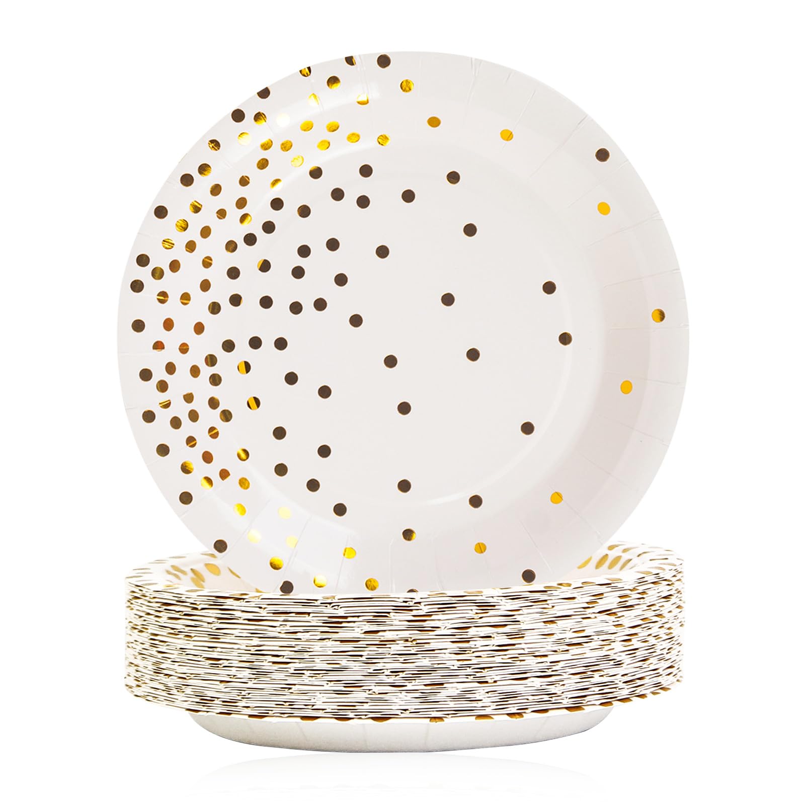 Assiettes anniversaire pois dorés pour célébrer en famille
