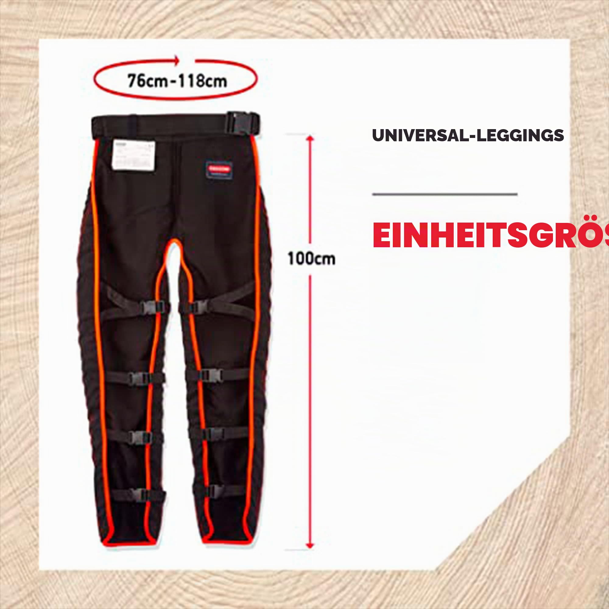 Oregon 575780 Universal Typ A Kettensägen-Sicherheitsleggings Verstellbare Schutzchaps Hose Frontschutz