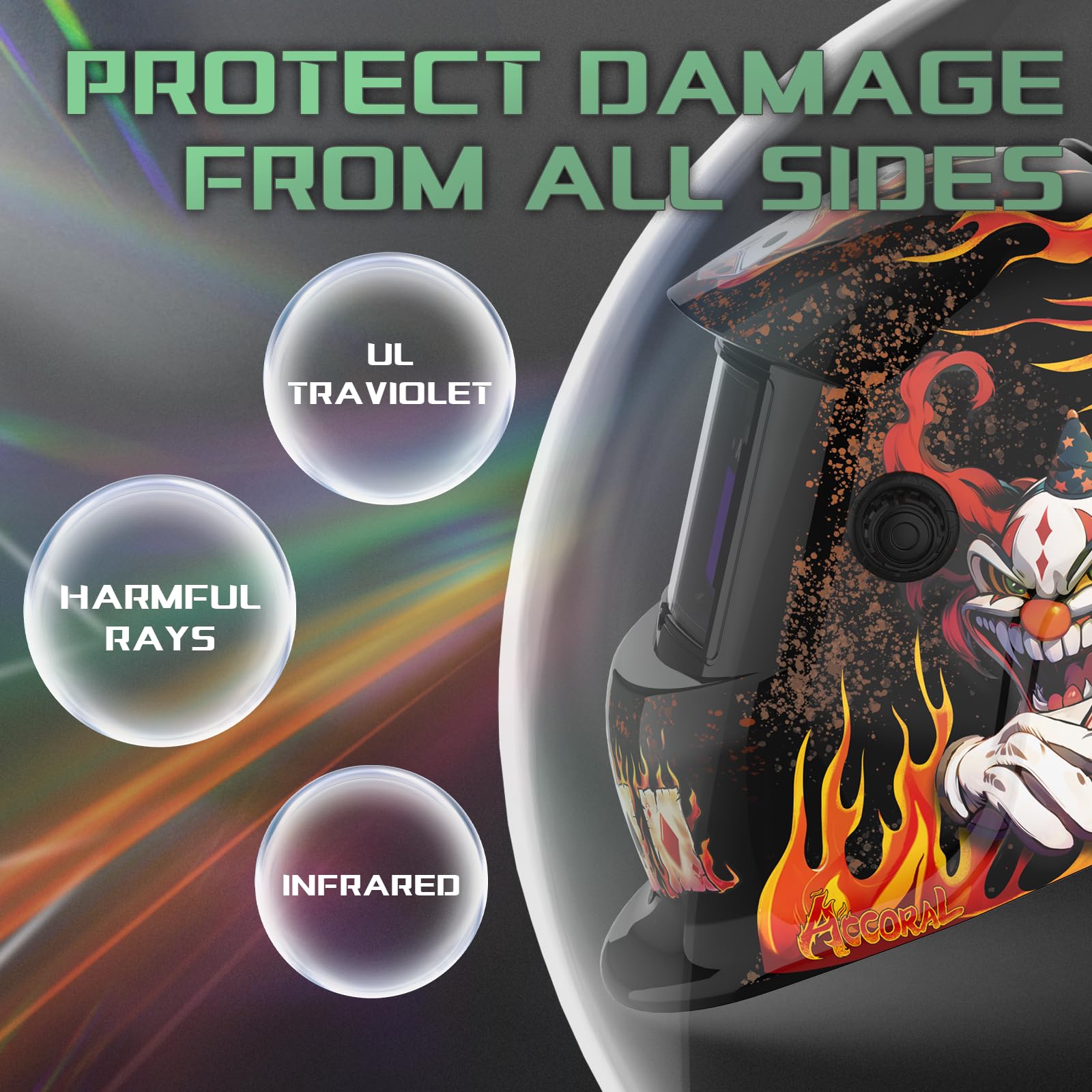 Casco de soldadura con oscurecimiento automático de visión grande, color verdadero, campana de soldadura con energía solar, pantalla ancha 4/8.5-12.5 para arco TIG MIG
