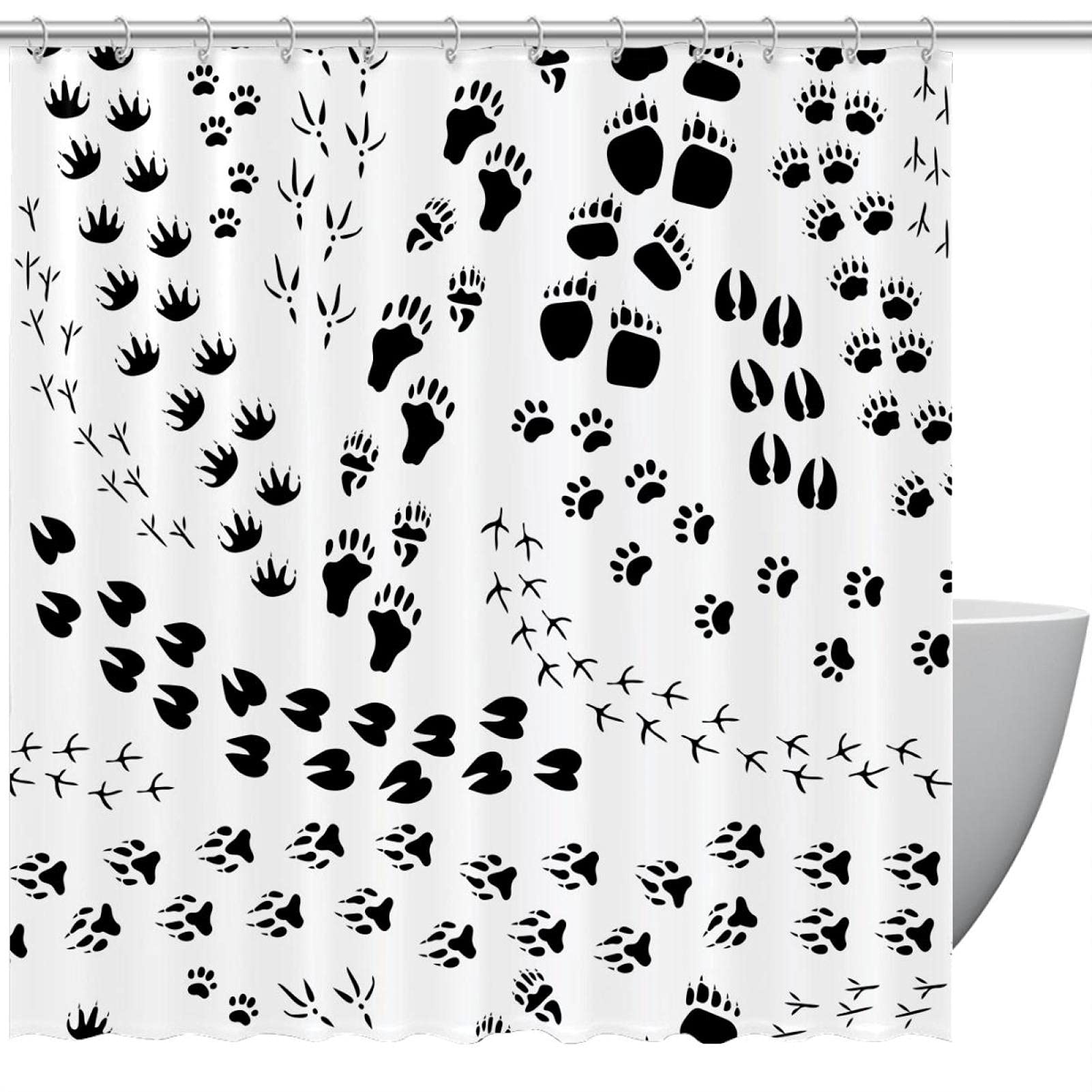 Rideau de douche motif pattes d'animal aquarelle : une touche de tendresse pour la famille