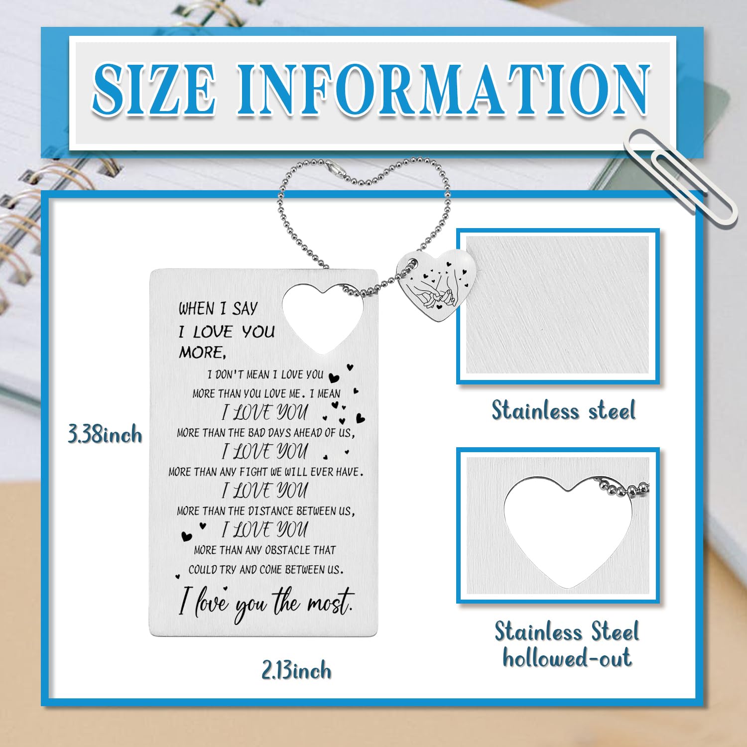 TRCENDE XCD29 Carte De Saint-Valentin Pour Lui, Anniversaire De Mariage, Cadeau Pour Petit Ami, Cadeau De Poche Pour Mari, Cadeau De Couple, Cadeau De Mariage Pour Marié