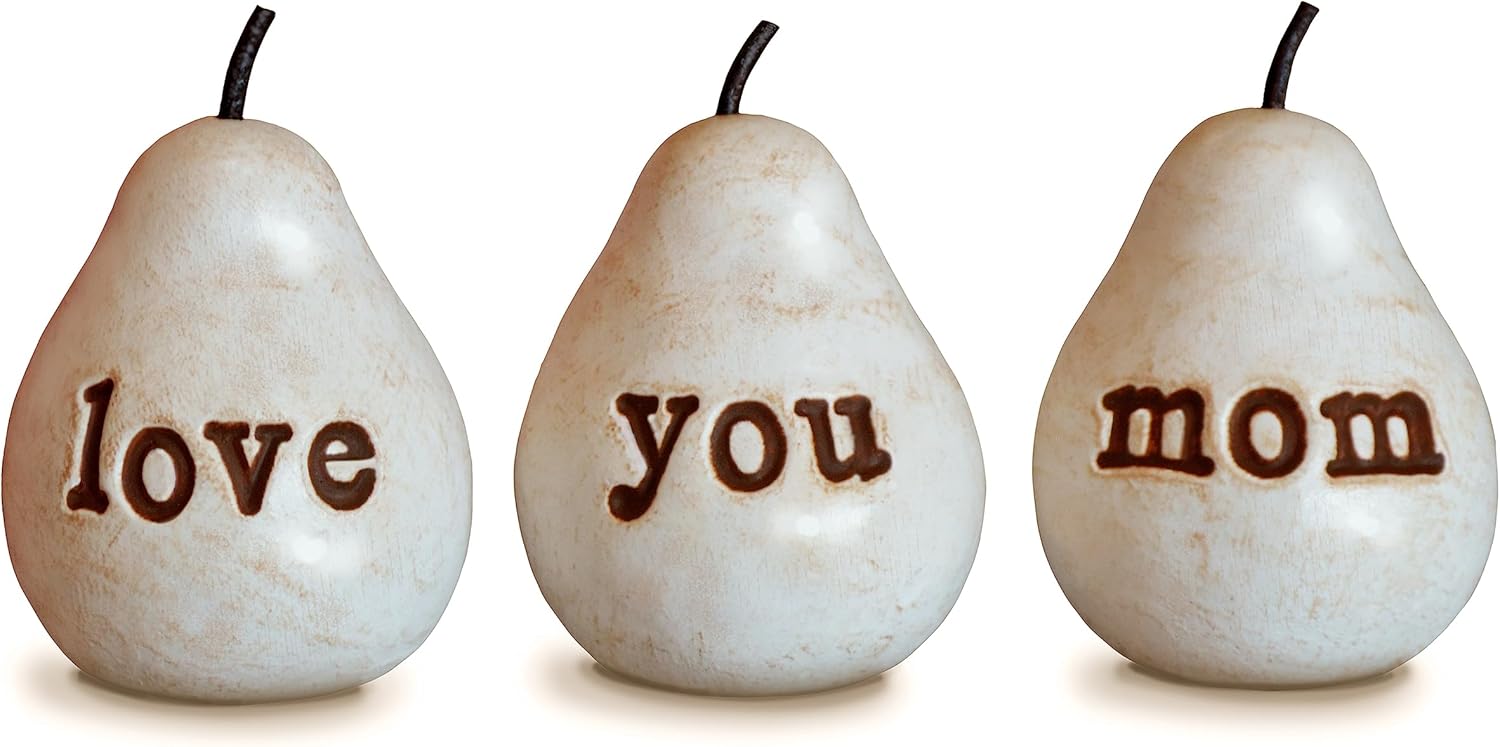 Gift for Mom, White Love You Mom Pears, Birthday Mother's Day gift, Perfect Present for Mothers of all ages