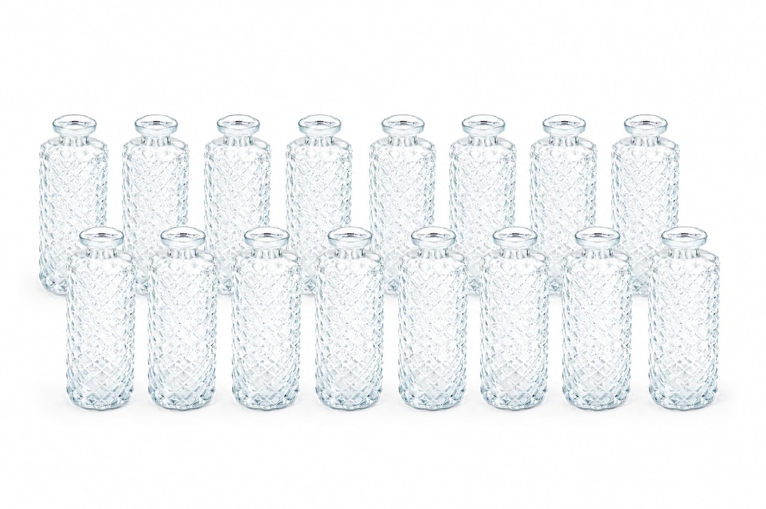 20er Set Kleine Vase Glas Deko Hochzeit - Vase Klein - Vase Modern - Deko Frühling - Pflanzen Deko Trockenblumen Set Vasen Hochzeitsdeko (Weiß)
