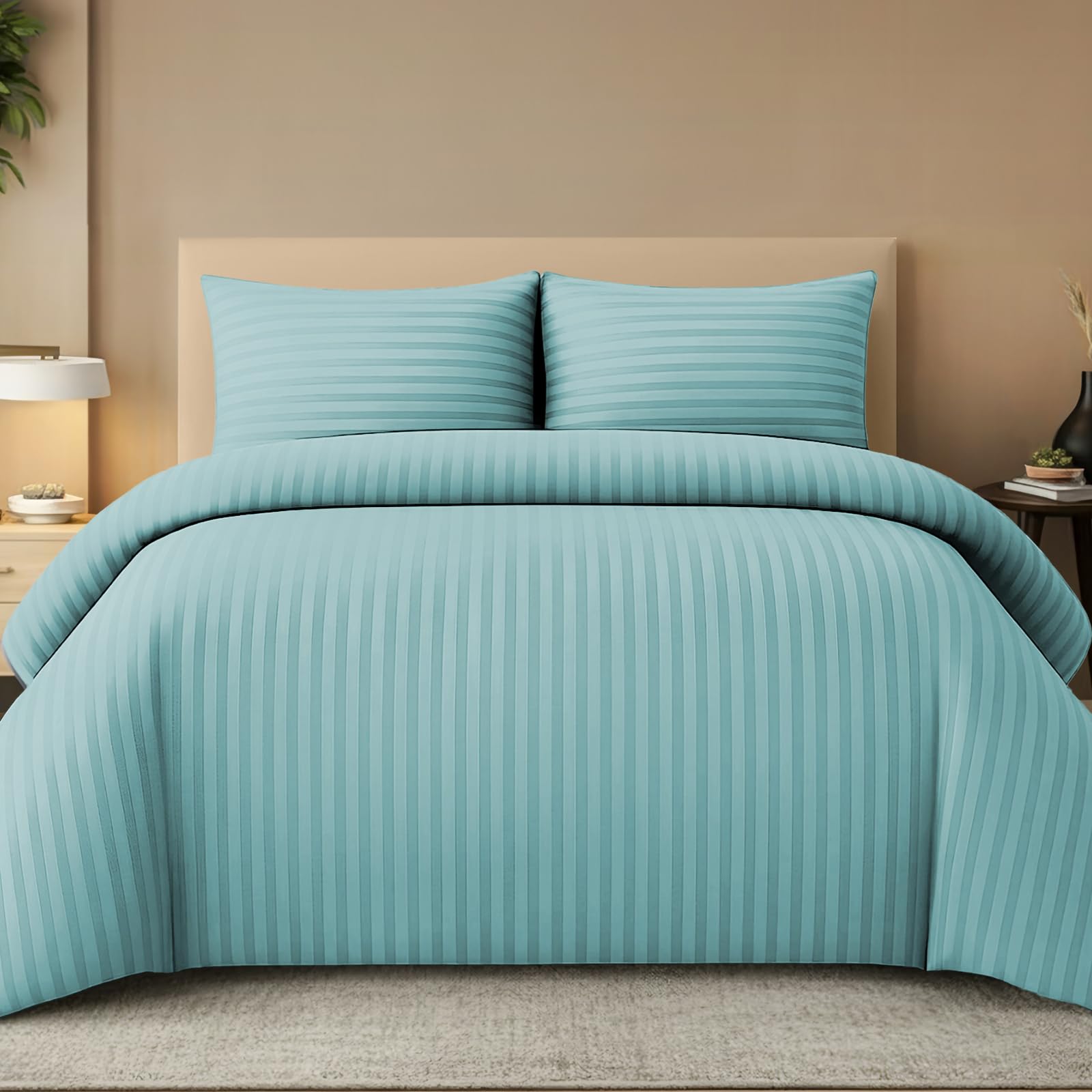 Grace Microfiber Duvet Cover Set - Single - Aqua