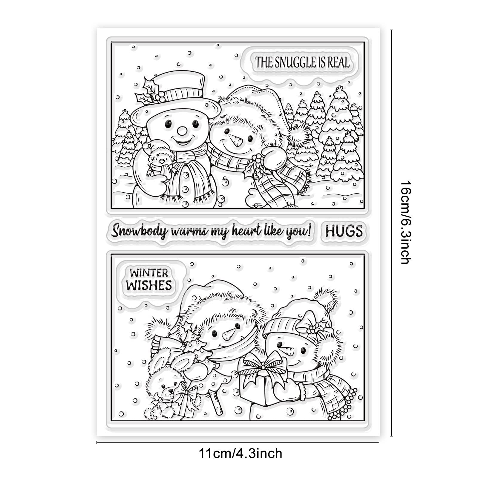 GLOBLELAND Benedizione di Natale Timbri trasparenti per il fai da te Scrapbooking Decor Saluti fiocco di neve Testo in silicone trasparente Francobolli per fare le carte Album di foto Decorazione
