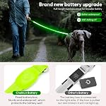 Led Dog Leash, 4 Ft Light Up Dog Leash Rechargeable Waterproof, Les laisses en nylon avec poignée rembourrée pour la marche nocturne, la sécurité Glow in The Dark Dog Laash pour les grands petits animaux moyens (vert)