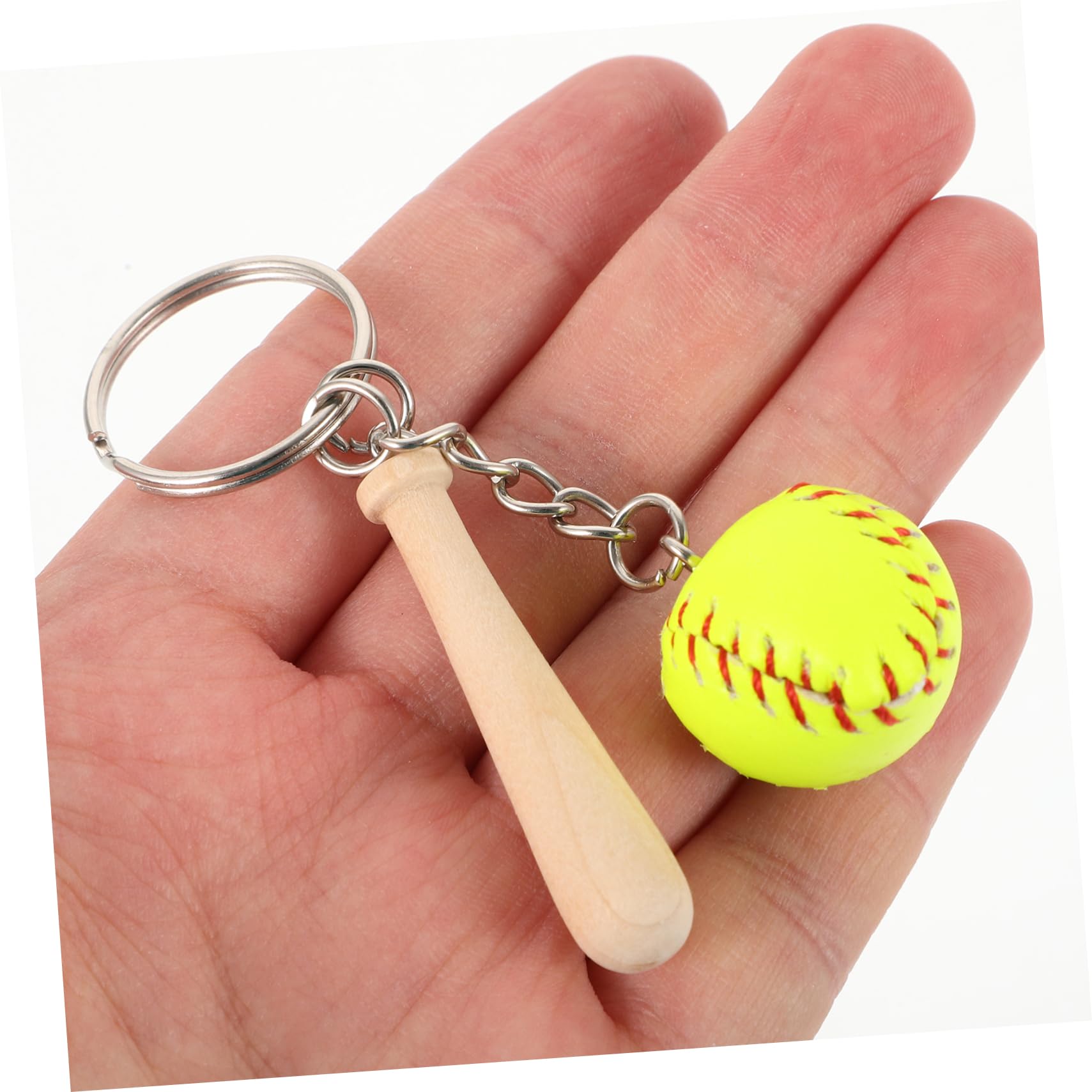 TOYANDONA Llavero De Béisbol Suministros Hechizas Adorno Para Colgar La Bolsa Fiesta A Granel Llavero De Beisbol Deportivo Encantos De Mochila Llavero De Mochila Madera