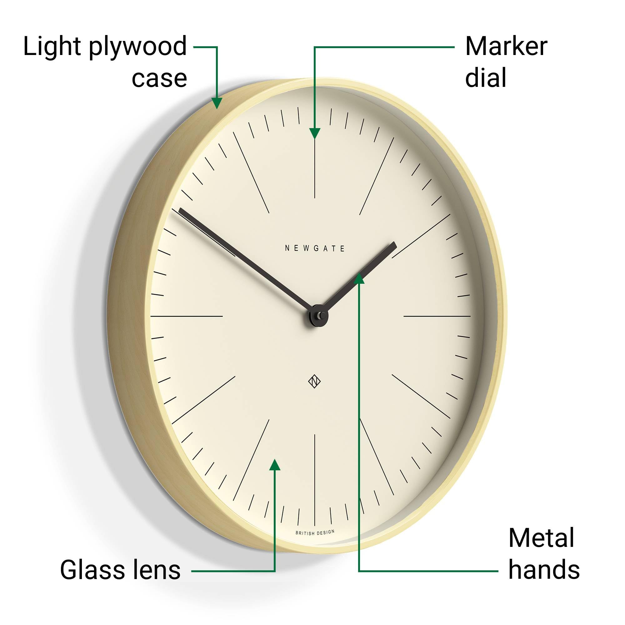 コンラン NEWGATE MR CLARKE PALE WOOD CLOCK