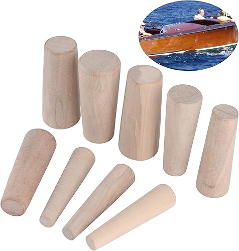 Miniatura 3 de Enchufe de madera para barco, 9 piezas de tapón de madera de seguridad, para fugas de emergencia, accesorio para barco marino, yate, vela, pesca