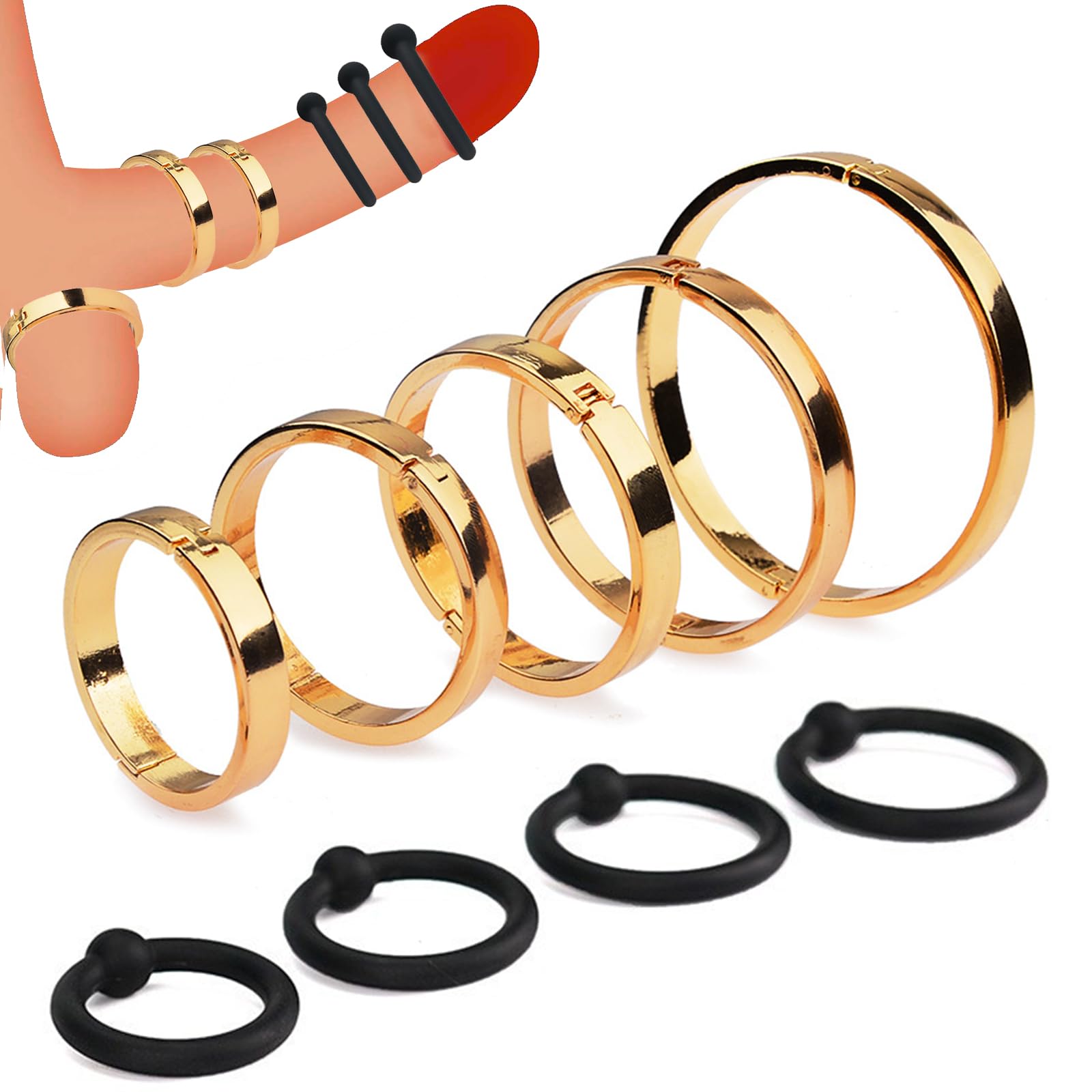 sexpuppe amazon Intimschmuck für IHN - Penisring mit einer 8 ct. Goldkugel- Cockring -  Eichelring - 2,5 cm main image 1
