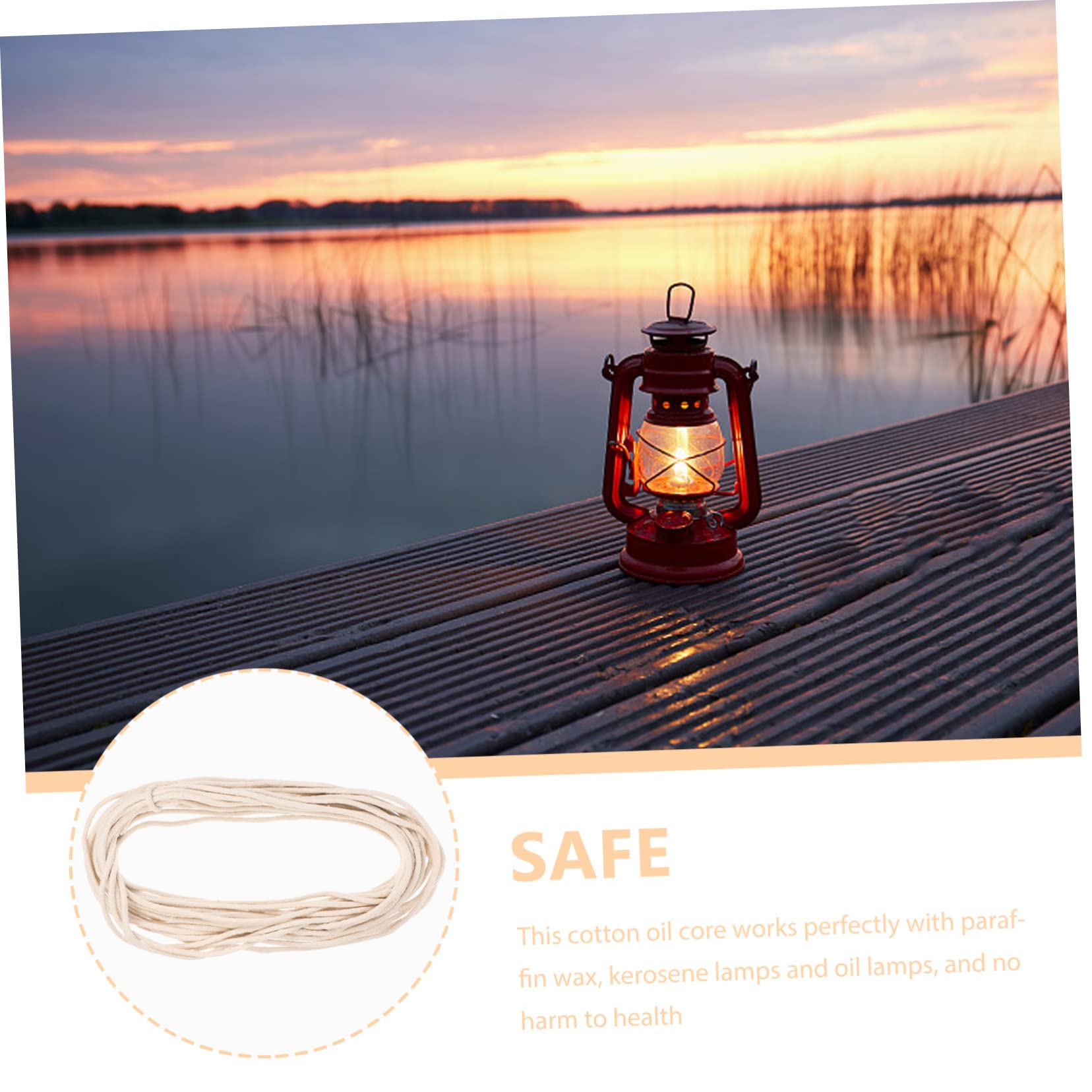 EXAOMBLE 2 Rolls Cotton Lamp Wicks for Oil Lamps and Kerosene Lanterns Thick Meters Long Lightweight and Easy to Use and Home Decor