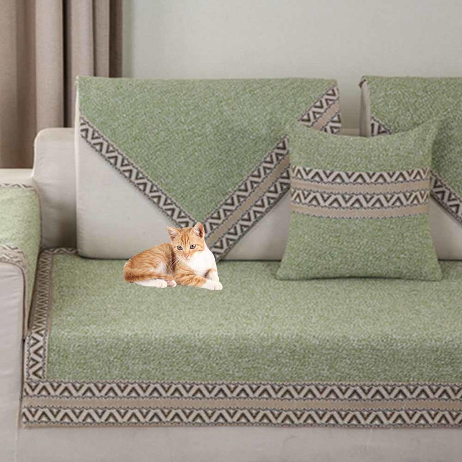Racib Funny Fuzzy Corner Non Slip Velvet Sofa Cover, Waterproof Slipcovers for L Shape, 1-4 Seater, 2-90x160cm