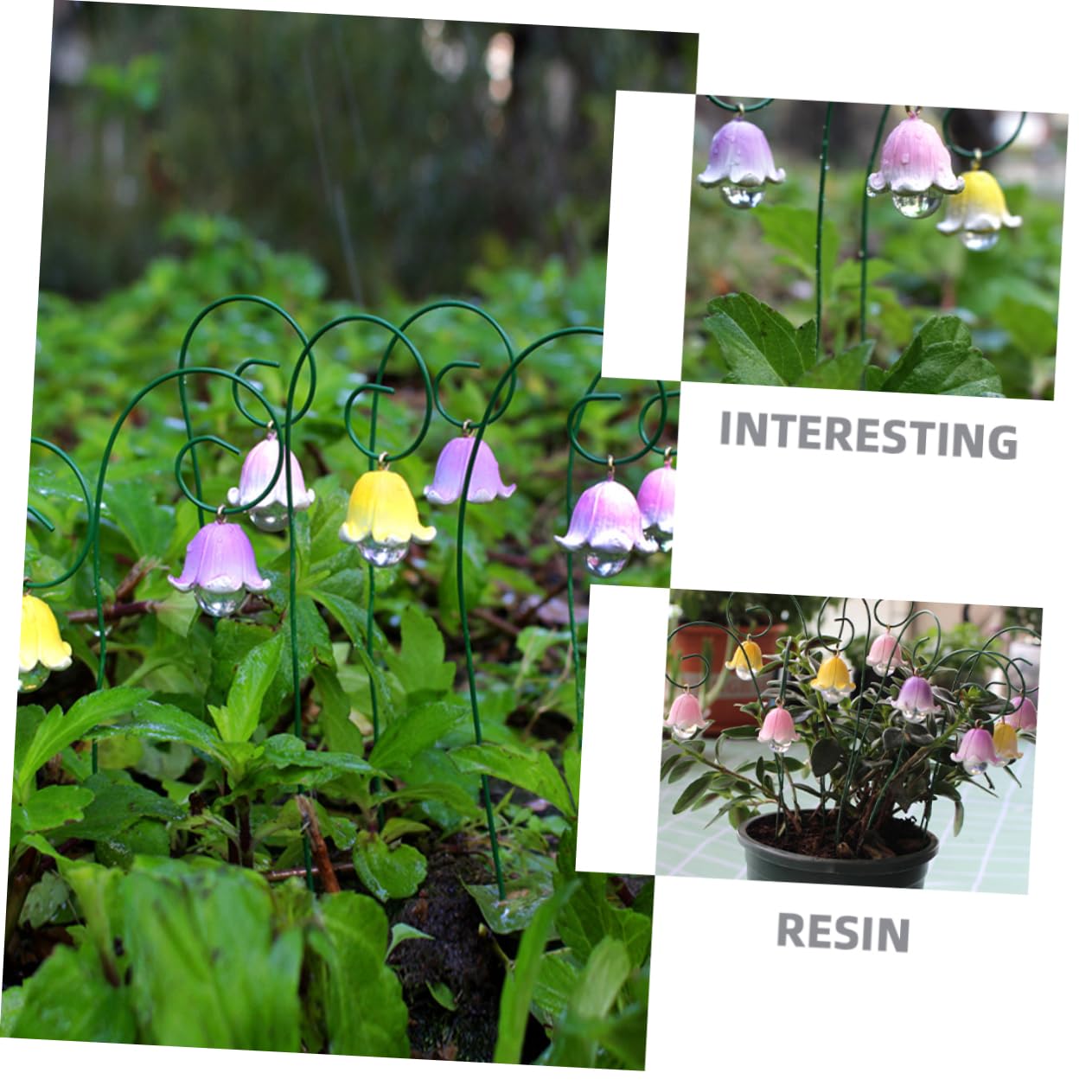 POPETPOP 36stücke Teiliges Blumenstecker Für Garten-Dekoration Dekorative Blumenstangen Aus Resin Für Blumenbeete Töpfe Und Parks Für Feste Und Feierlichkeiten