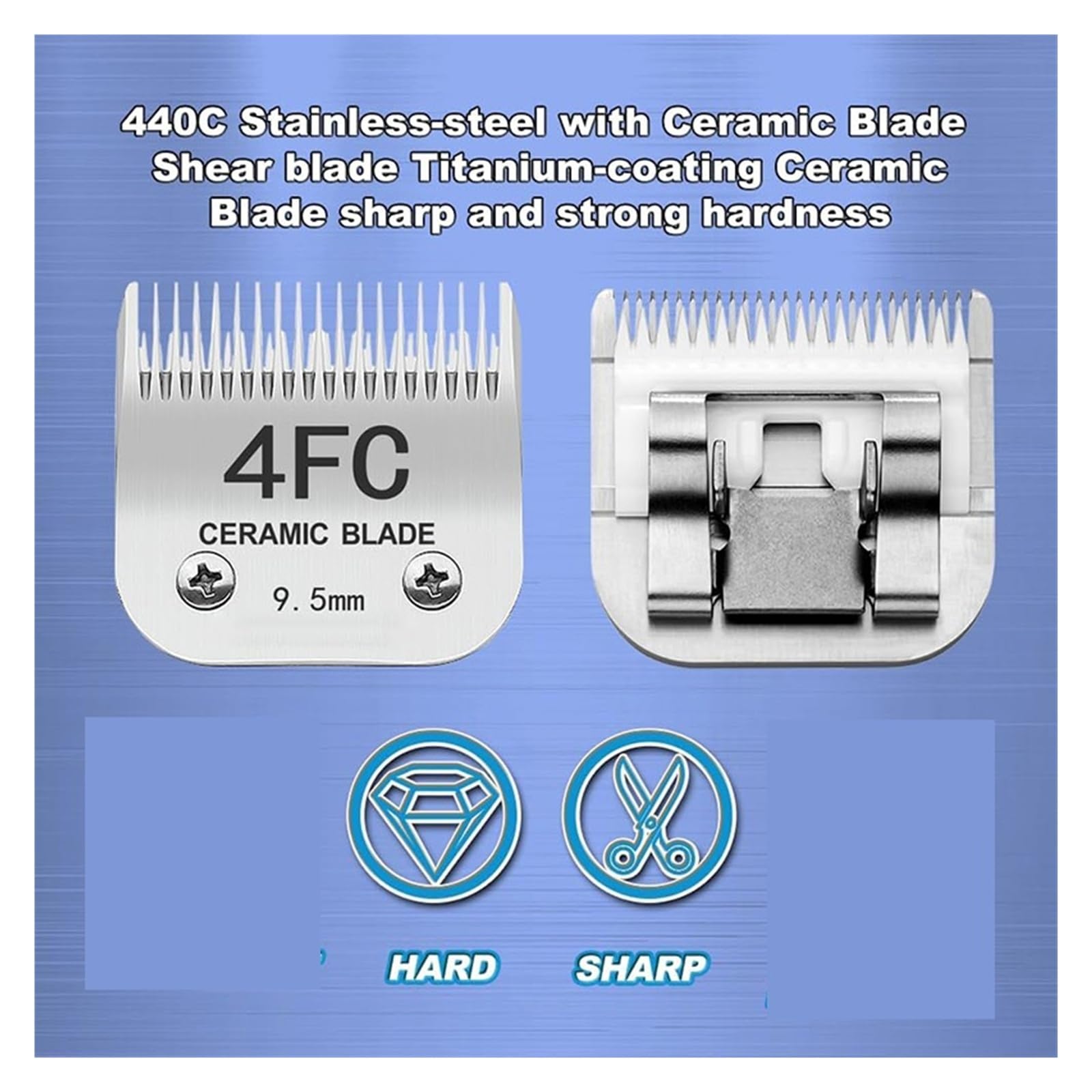 Compatible Con Andis, Compatible Con Wahl, Compatible Con Oster, Cuchillas De Repuesto Desmontables for Cortapelos for Perros | 3-4 HT
