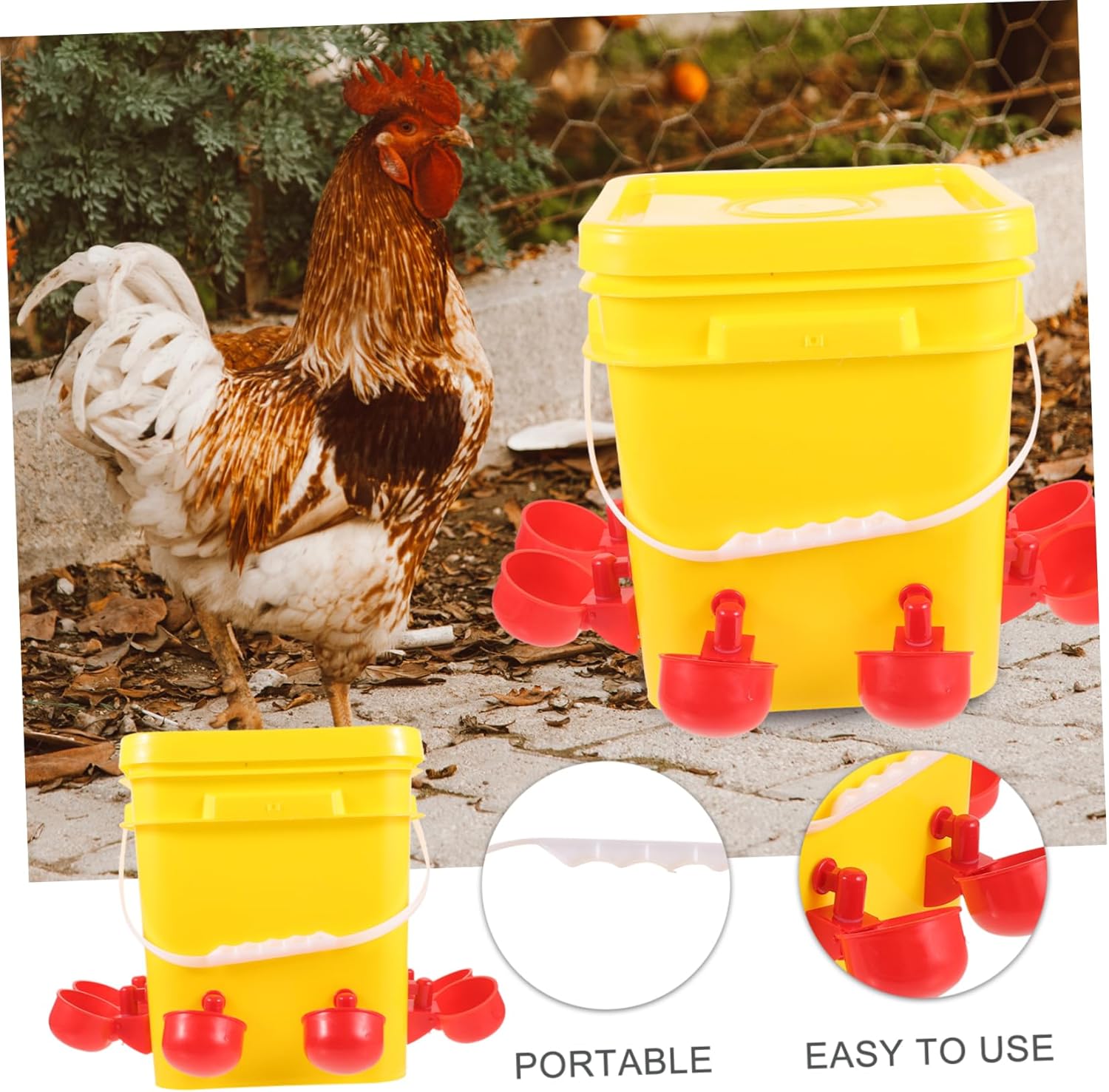 BESPORTBLE Reusable Poultry Feeder Automatic Chicken Trough Chick Feed Jar Household Chick Feeder Non-Burrs Safe for Chickens