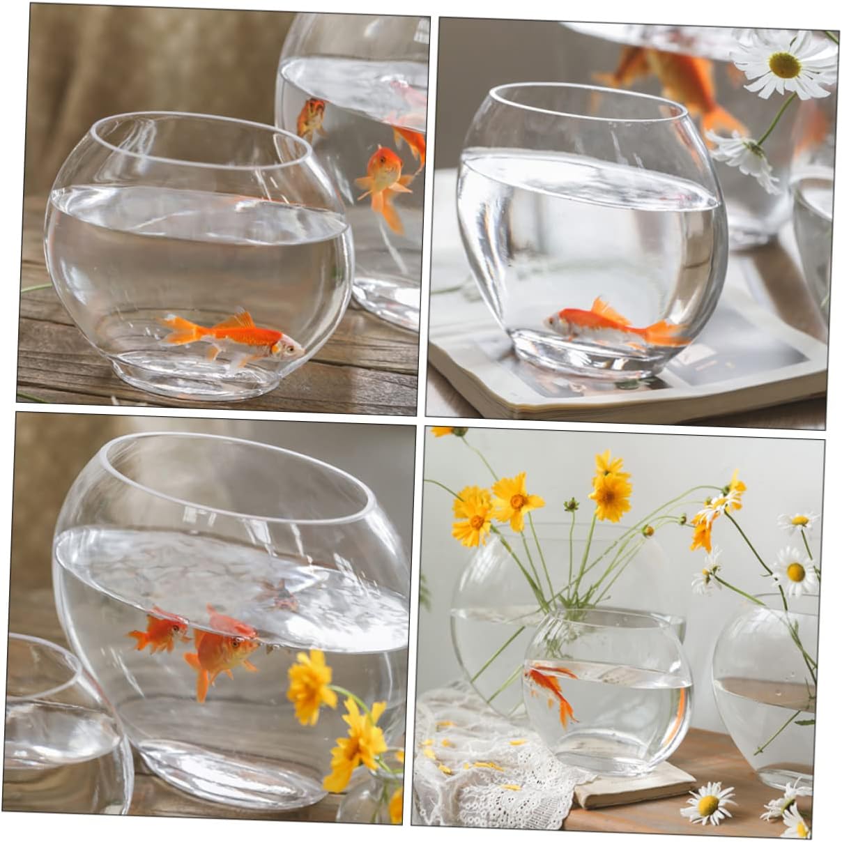 ibasenice Transparent Betta Tank Multi-Function Aquarium for Stylish Desktop Fish Bowl and Flowerpot Decor Home Accessory for Plants and Design