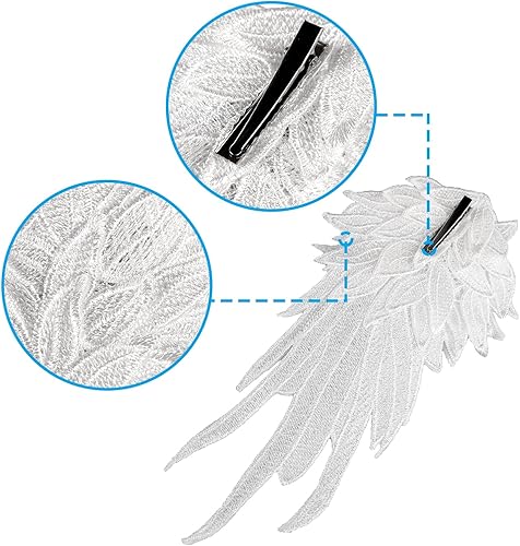 Miniatura 4 de Pinzas para el cabello con alas de ángel de plumas para Navidad, Halloween, Mardi Gras, pasadores para el cabello, Lolita Cosplay Diadema