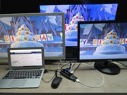 Miniatura 4 de CABLEDECONN Cable adaptador multipuerto 4 en 1 HDMI a HDMIDVIVGA con convertidor de salida de audio (negro)