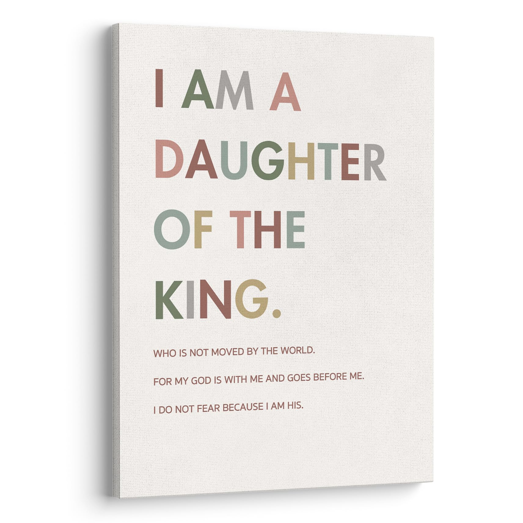 XWELLDAN Christian Religious Bible Verse I am a Daughter of the King Girl Nursery Wall Art Canvas Prints,Inspirational Quote Scripture Wall Art Decor for Girls Bedroom Nursery, 11 x 14 Inch, Framed