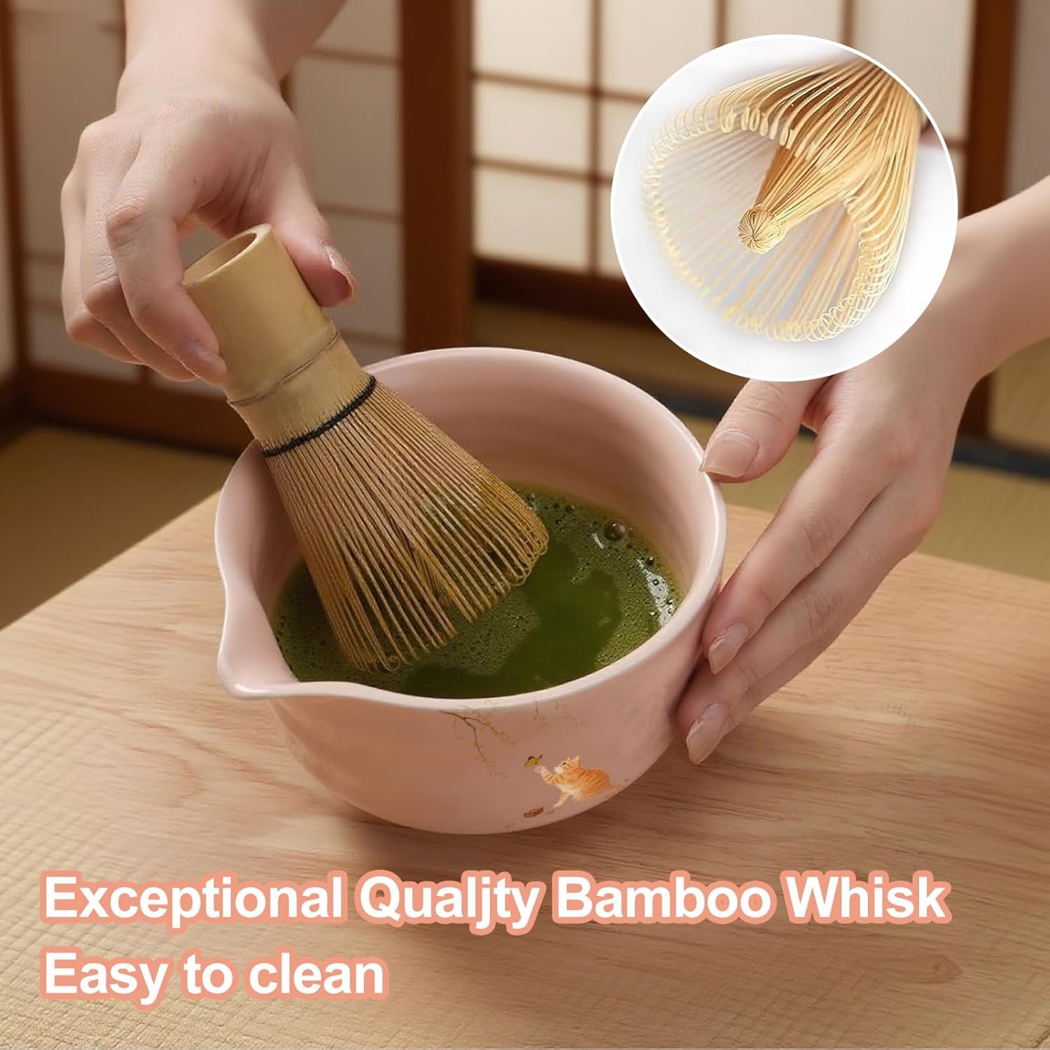 Hioetse Pink Matcha Whisk Set (7 pcs)