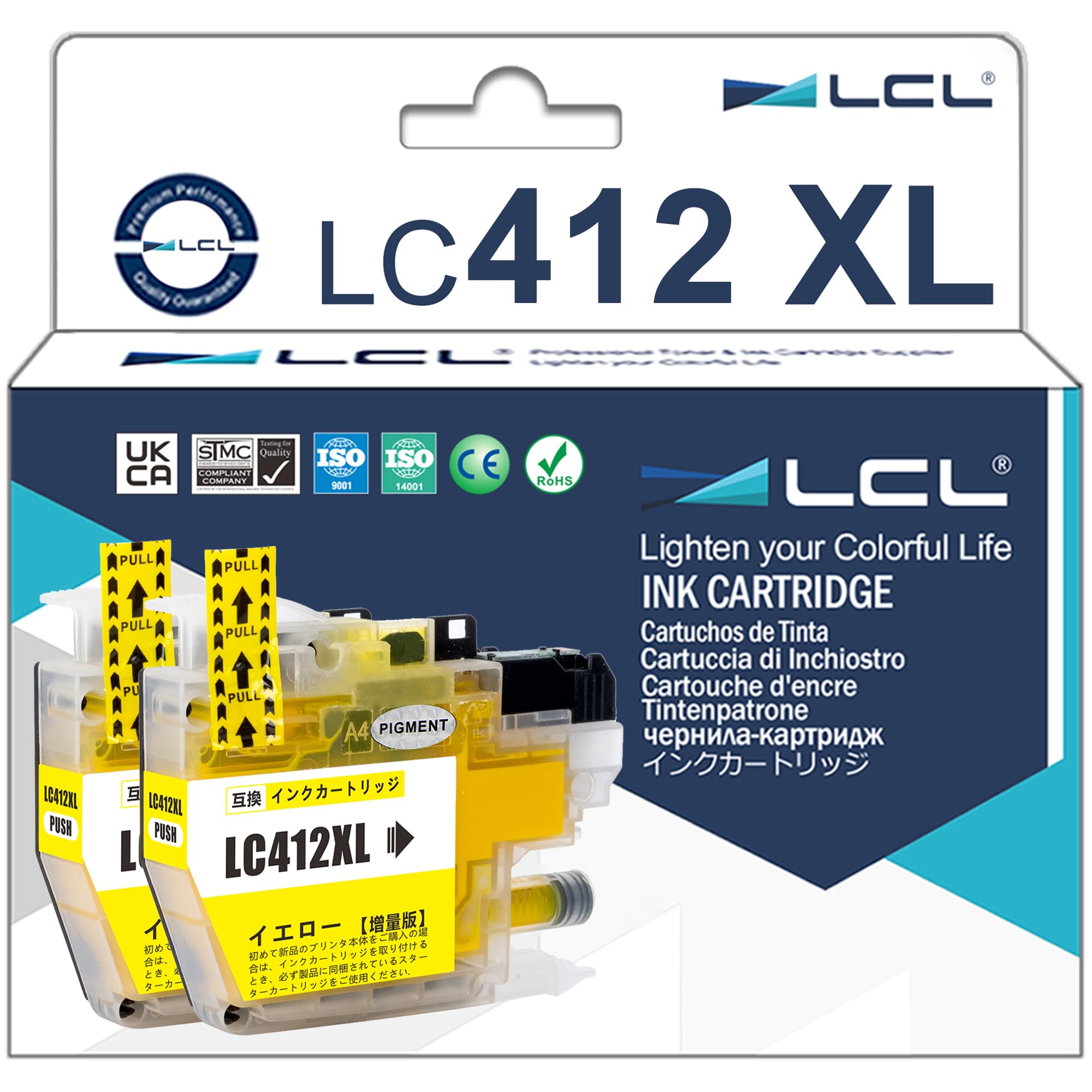 LCL BROTHER用 LC412 LC412XL 顔料 大容量 (4色セット) 互換