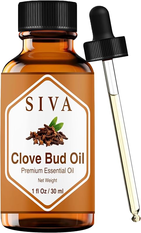 Óleo essencial de cravo-da-índia SIVA ORGANICS em frasco de vidro com conta-gotas, 30 mL
