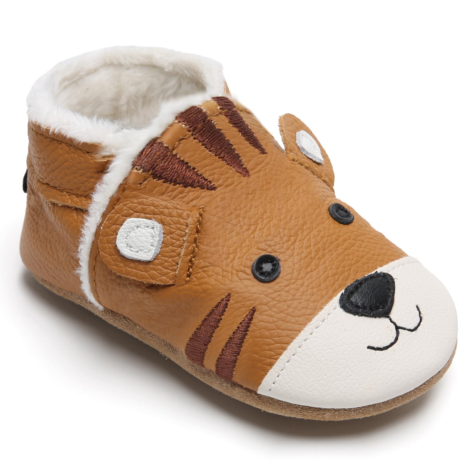 IceUnicorn Krabbelschuhe Baby Winter Krabbelschuhe Gefüttert Plüsch Hausschuhe Baby Lauflernschuhe Warm Weiche Leder Babyschuhe