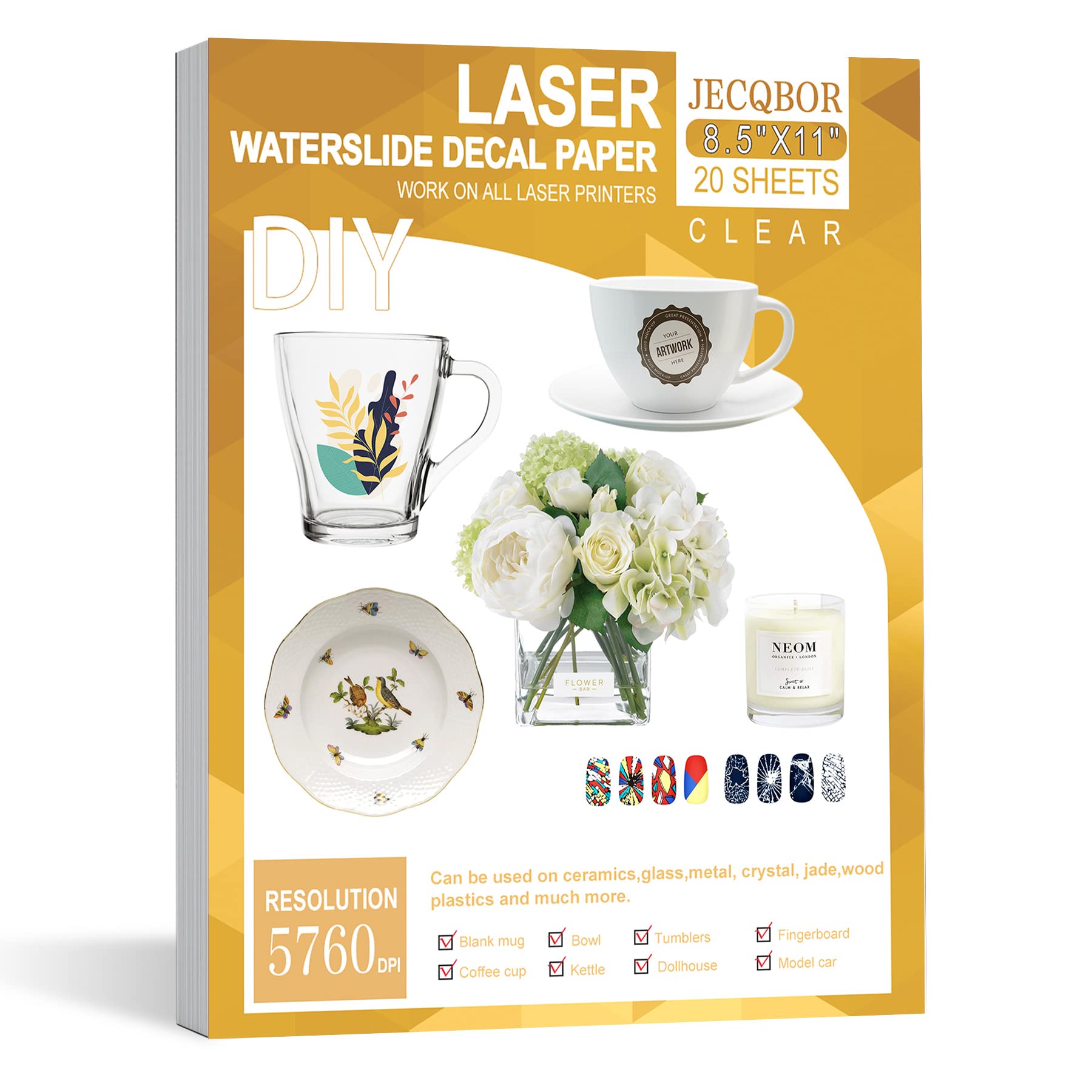Buy Waterslide Decal Paper LASER No Need Spray Coating CLEAR 20 Sheets