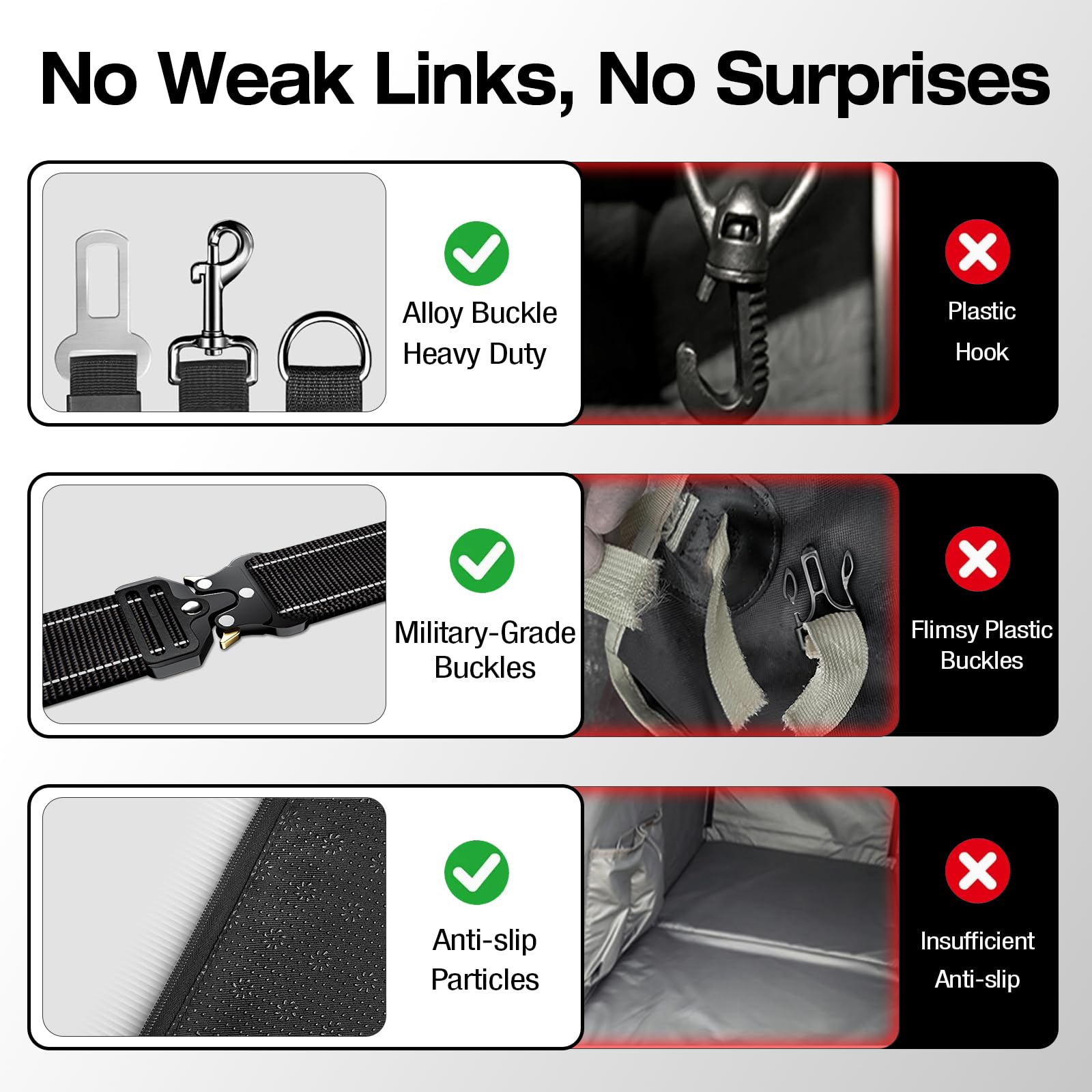 Doglike Dog Truck Seat Cover for Back Seat [2026 Military-Grade Protection], Hard Bottom Dog Hammock for Car, Waterproof Pet Bed Extender for Large Dogs, with Detachable Mat, XL for Crew Cab Truck/SUV - image 8