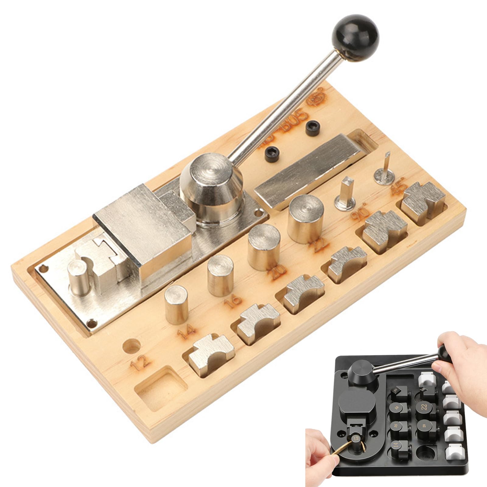 GUUZETU Metal Wire Bending Jig Set with Adjustable Dies, Ornamental Metals Wire Bender Jig, Metal Wires Jewelry Making Tools, DIY Rings Bender Tool, Tools to Help Create A One-of-A-Kind Gift (A2)
