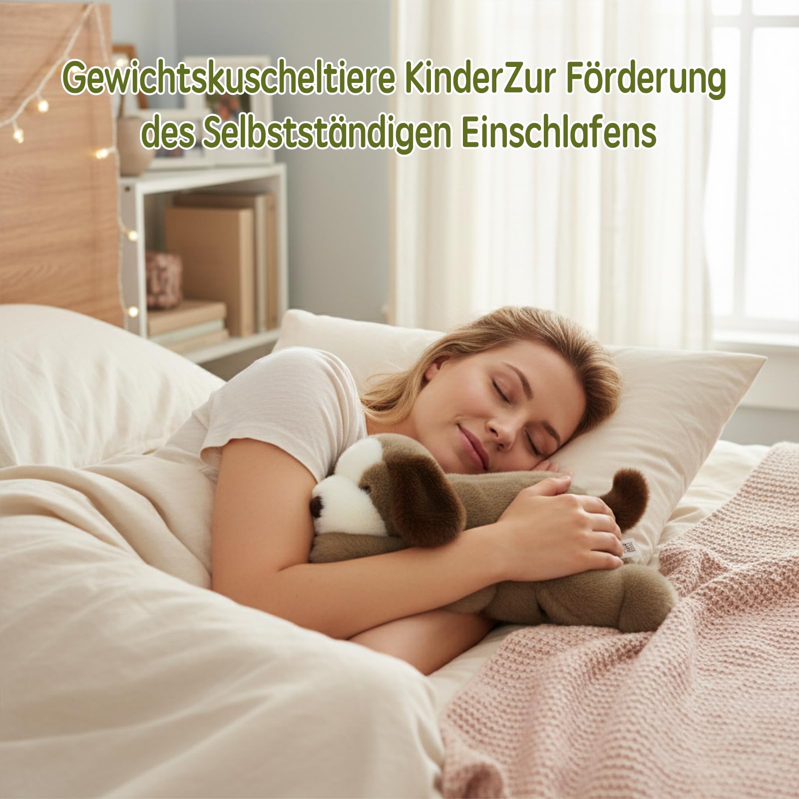 Hund Gewichtetes Plüschtier Kuscheltier, kuscheliges Stofftier für Erwachsene Kinder, Weiches Plüschkissen für Umarmungsgefährte zur Angstlinderung und Schlafunterstützung (Hund, 65cm)