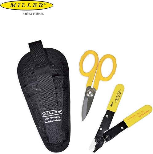 Miniatura 4 de Miller MA01-7000 Kit FO 103-T-250-J de 3 agujeros para cables de fibra óptica y tijeras KS-1 Kevlar, juego de herramientas fácilmente portátil con