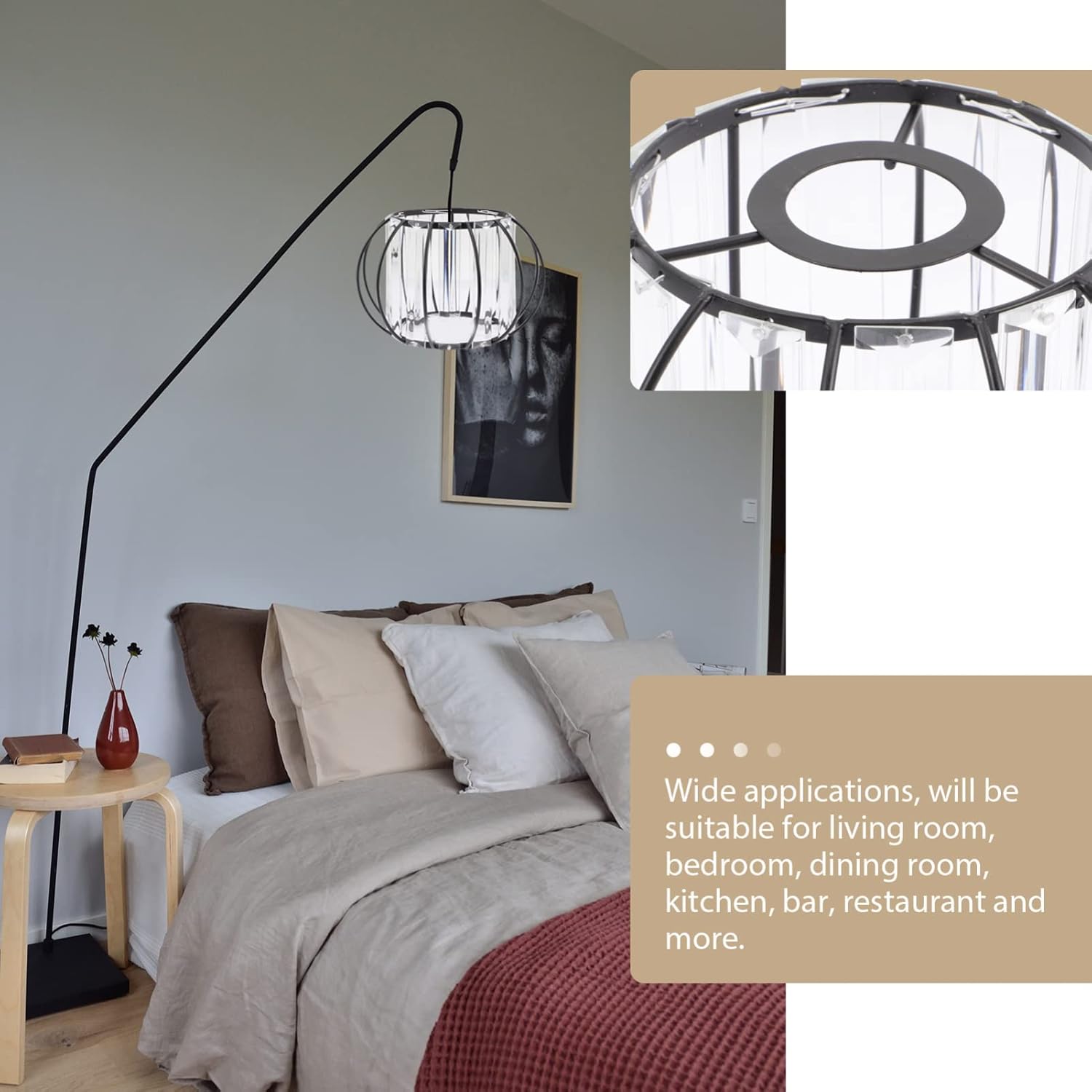 Uonlytech 2pcs Glass Lampshade Lamp Shade Replacement Bedside Lamp s E27 Glass s Lantern Decorative Lanterns Light s Protection E14 Iron Cage