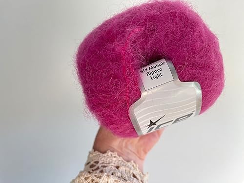 Miniatura 5 de Pink Kid Mohair Alpaca Light DK - Ovillo de lana difuso, 1.76 onzas, 295 yardas (885.8 ft)