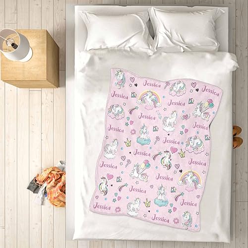 Miniatura 43 de Artsadd Personalized Baby Blanket for Girls Boys, Custom Baby Blankets with Name Customized Throw Blanket for Kids Newborn Baby Shower Birthday Gifts